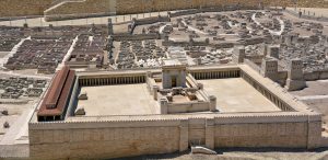 JERUSALEM - MAR 19 2015:Second Temple Model of the ancient in Jerusalem, Israel